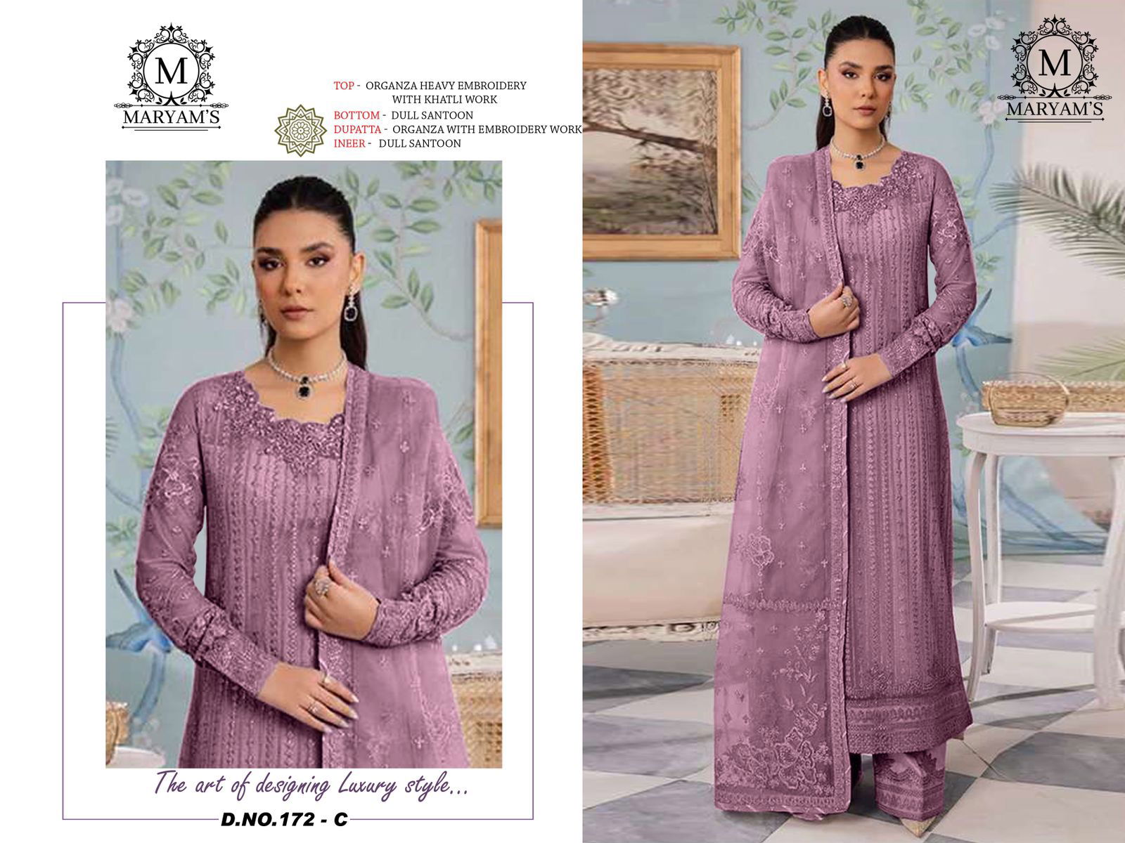 Maryams 172 Georgette Embroidered Pakistani Suits Wholesale Price In Surat
